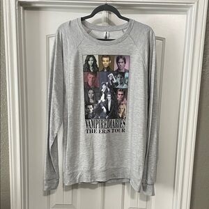 Vampire Diaries Graphic Gray Crew Neck Sweater